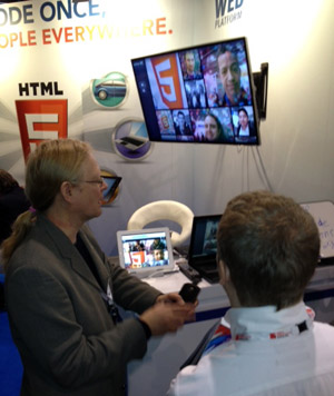 Dave Raggett showing the Web app camera and gallery demos