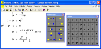 Screenshot for Integre MathML Equation Editor