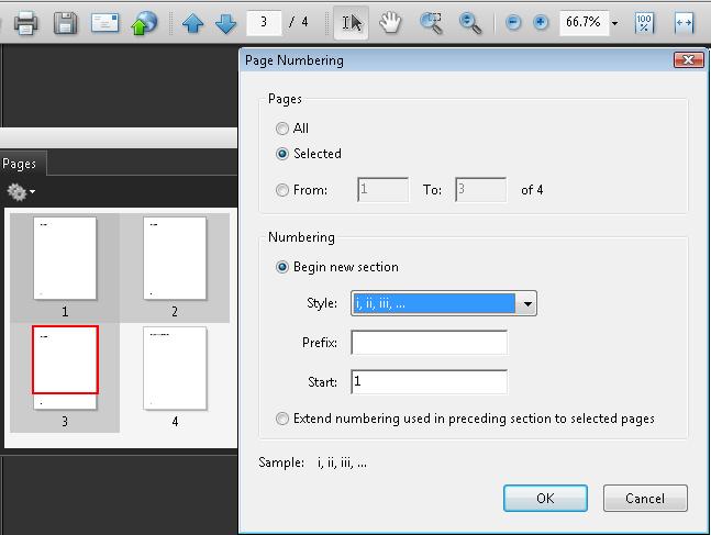 how to paginate in adobe reader