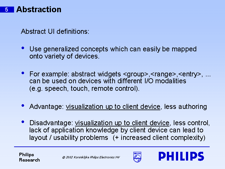 Abstract User Interface ( UI ) definitions and abstract widgets