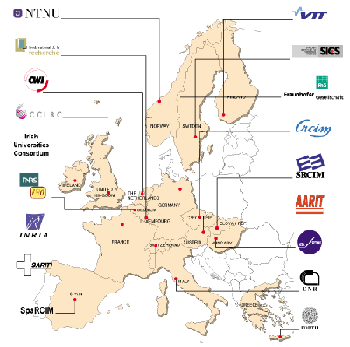 Map of ERCIM Members