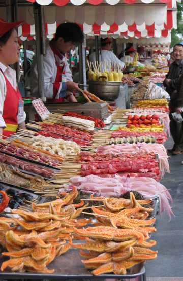 Street vendors selling food near Forbidden City, Beijing (May 2005)