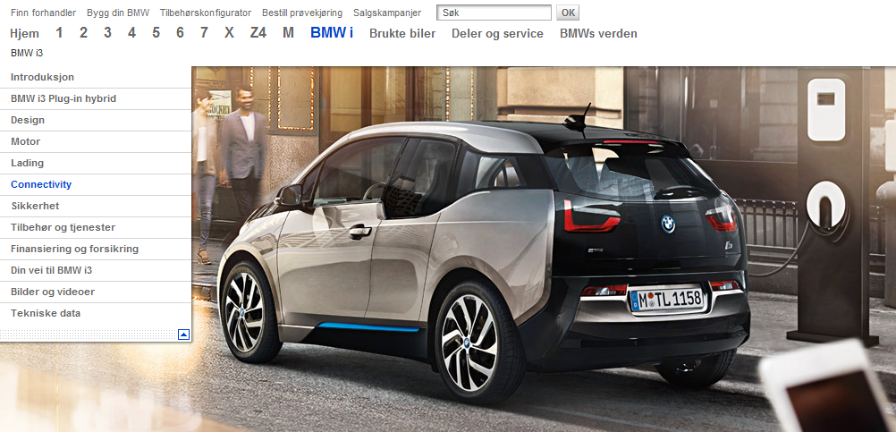 Screenshot from BMW's connectivity website