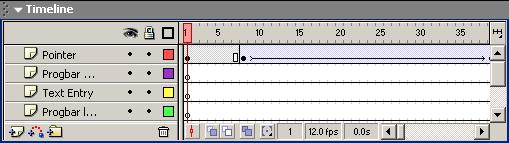 Screenshot of Flash MX timeline.