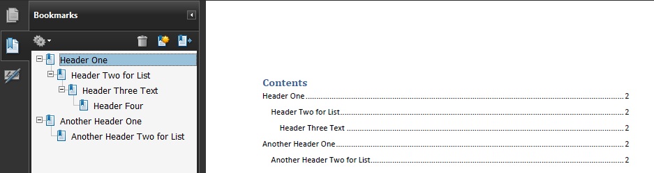 PDF2: Creating bookmarks in PDF documents | Techniques for WCAG 2.0