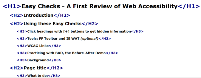 Easy Checks – A First Review of Web Accessibility | Web Accessibility  Initiative (WAI) | W3C