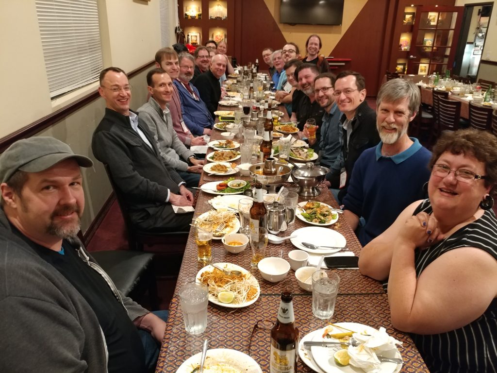 Photo of attendees at W3C MNCG Dinner at NAMM 2018